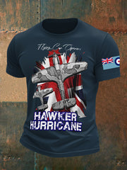Men's Vintage  WW2 Aircraft  Lancaster Typhoon Hurricane Mosquito Casual Tee