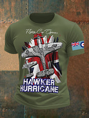 Men's Vintage  WW2 Aircraft  Lancaster Typhoon Hurricane Mosquito Casual Tee