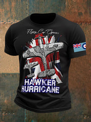 Men's Vintage  WW2 Aircraft  Lancaster Typhoon Hurricane Mosquito Casual Tee
