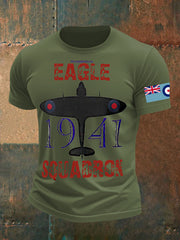 Men's Vintage  WW2 Aircraft  Lancaster Typhoon Hurricane Mosquito Casual Tee