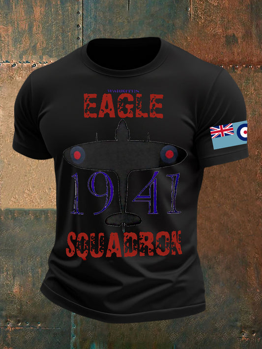 Men's Vintage  WW2 Aircraft  Lancaster Typhoon Hurricane Mosquito Casual Tee