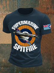 Men's Vintage  WW2 Aircraft  Lancaster Typhoon Hurricane Mosquito Casual Tee