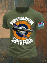 Men's Vintage  WW2 Aircraft  Lancaster Typhoon Hurricane Mosquito Casual Tee