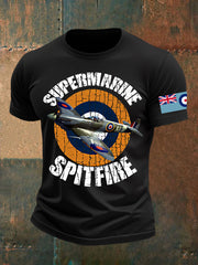 Men's Vintage  WW2 Aircraft  Lancaster Typhoon Hurricane Mosquito Casual Tee