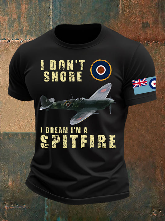 Men's Vintage  WW2 Aircraft  Lancaster Typhoon Hurricane Mosquito Casual Tee