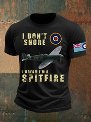 Men's Vintage  WW2 Aircraft  Lancaster Typhoon Hurricane Mosquito Casual Tee