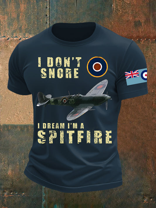 Men's Vintage  WW2 Aircraft  Lancaster Typhoon Hurricane Mosquito Casual Tee