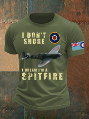 Men's Vintage  WW2 Aircraft  Lancaster Typhoon Hurricane Mosquito Casual Tee
