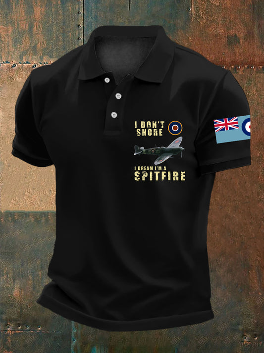 Men's Vintage  WW2 Aircraft  Lancaster Typhoon Hurricane Mosquito Casual Tee