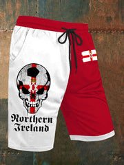 Men's Northern Ireland Skull Soccer Shorts
