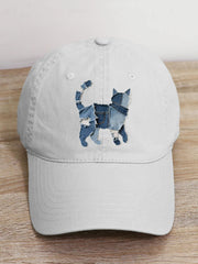 Unisex Cute Cat Pattern Patchwork Art Hat