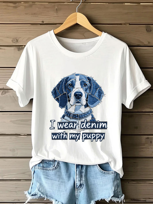 Women's Denim Puppy T-shirt