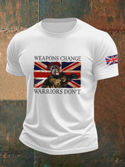 Men's  British Veteran Imitation Cotton Short-Sleeved Printed T-shirt