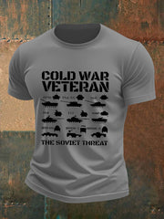 Men's British Veteran Imitation Cotton Short-Sleeved Printed T-shirt