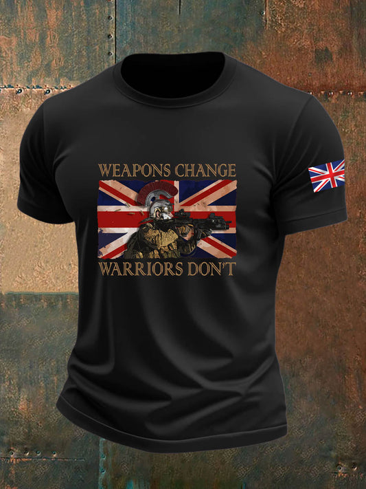 Men's  British Veteran Imitation Cotton Short-Sleeved Printed T-shirt