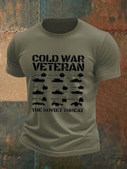 Men's British Veteran Imitation Cotton Short-Sleeved Printed T-shirt