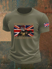 Men's  British Veteran Imitation Cotton Short-Sleeved Printed T-shirt