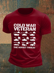 Men's British Veteran Imitation Cotton Short-Sleeved Printed T-shirt