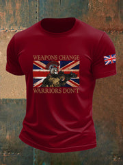 Men's  British Veteran Imitation Cotton Short-Sleeved Printed T-shirt