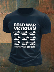 Men's British Veteran Imitation Cotton Short-Sleeved Printed T-shirt