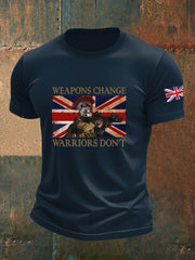Men's  British Veteran Imitation Cotton Short-Sleeved Printed T-shirt