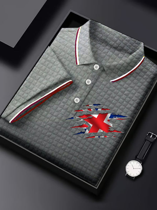 Men's UK Flag Art Printed Casual Tops
