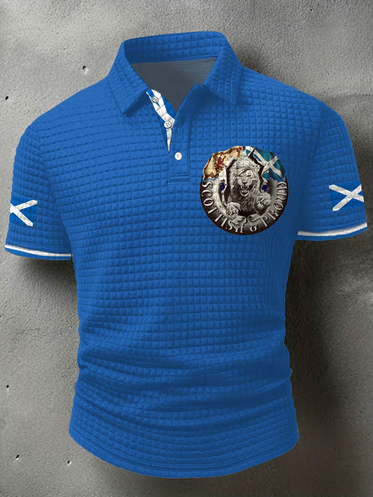 Men's Scotland Flag Proud The Brave Printed Casual Tops