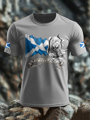Men's Scotland Flag Proud The Brave Printed T-shirt