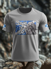 Men's Scotland Flag Proud The Brave Printed T-shirt