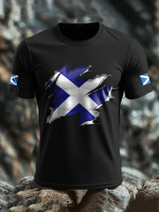 Men's Scotland Flag Proud The Brave Printed T-shirt