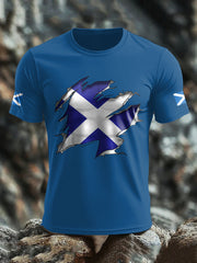 Men's Scotland Flag Proud The Brave Printed T-shirt