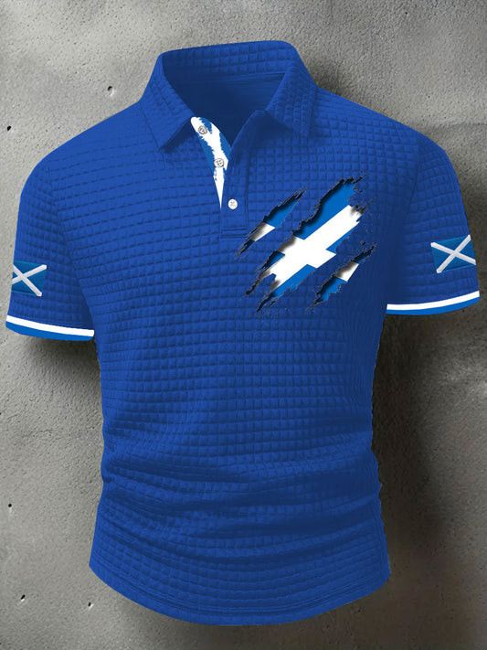 Men's Scotland Flag Proud The Brave Printed Casual Short Sleeve Tops