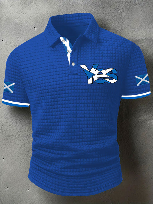 Men's Scotland Flag Proud The Brave Printed Casual Short Sleeve Top