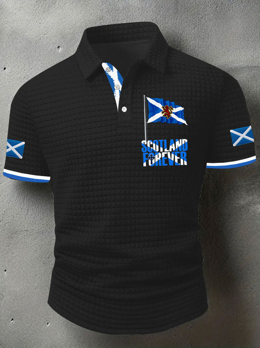 Men's Scotland Flag Proud The Brave Printed Casual Short Sleeve Top