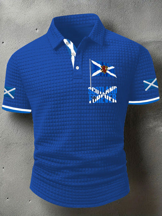 Men's Scotland Flag Proud The Brave Printed Casual Short Sleeve Top
