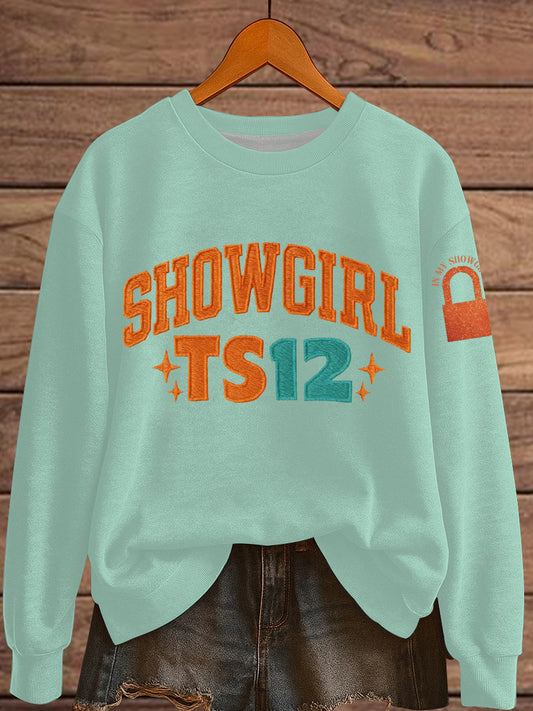 Women's The Life of A Show Girl Fan Print Sweatshirt