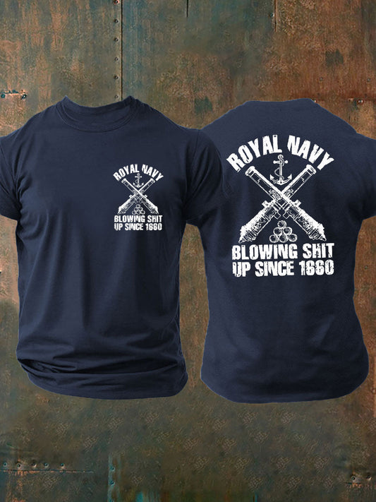 Men's British Veteran imitation cotton short-sleeved T-shirt