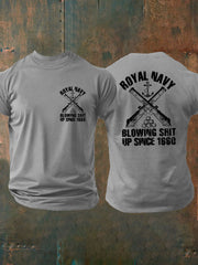 Men's British Veteran imitation cotton short-sleeved T-shirt