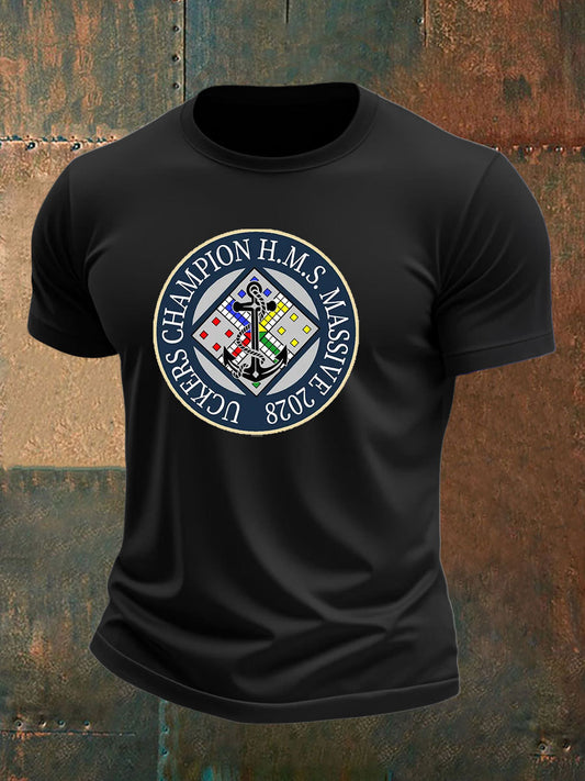 Men's british veteran imitation cotton short-sleeved T-shirt