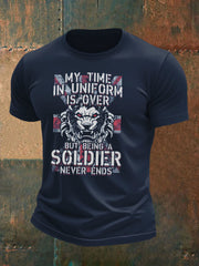 Men's british veteran imitation cotton short-sleeved T-shirt