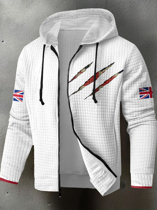 Men's UK Flag Printed Hooded Jacket