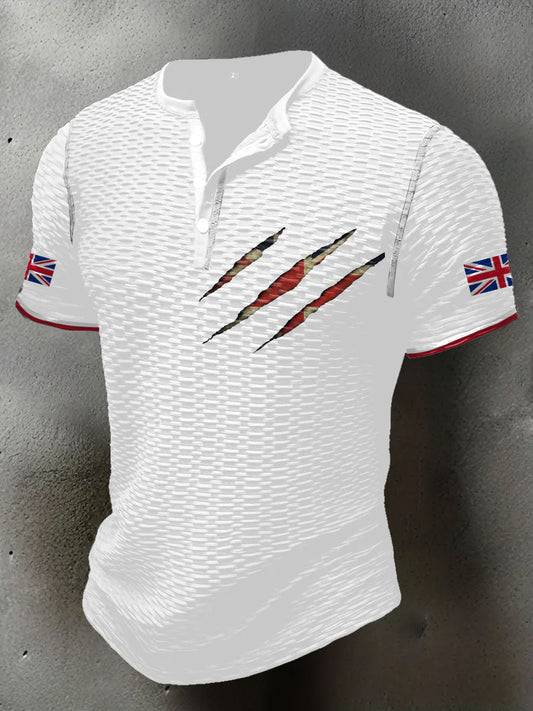 Men's UK Flag Printed Casual Tops