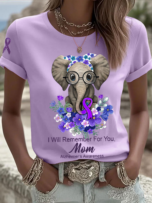 Women's I will remember for you, mom alzheimer's awareness T-shirts