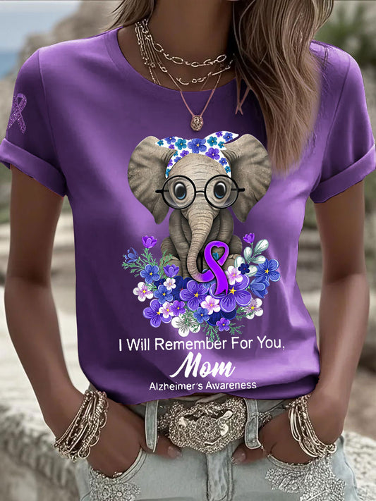 Women's I will remember for you, mom alzheimer's awareness T-shirts