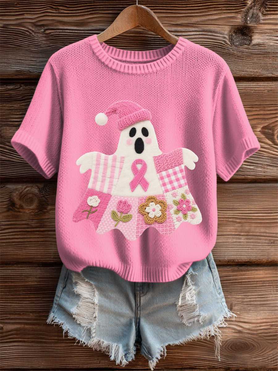Women's Breast Cancer Awareness Print Casual T-Shirt