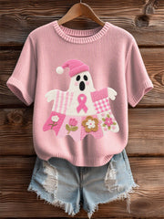 Women's Breast Cancer Awareness Print Casual T-Shirt