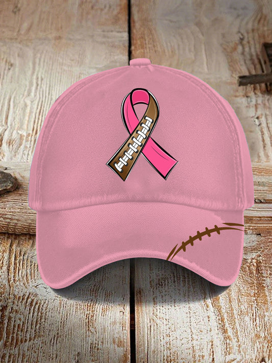 Unisex Breast Cancer Pink Football Print Hat