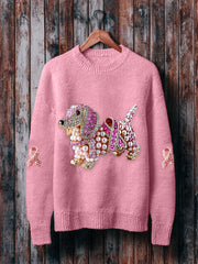 Women's Breast Cancer Awareness Dachshund Sweatshirt