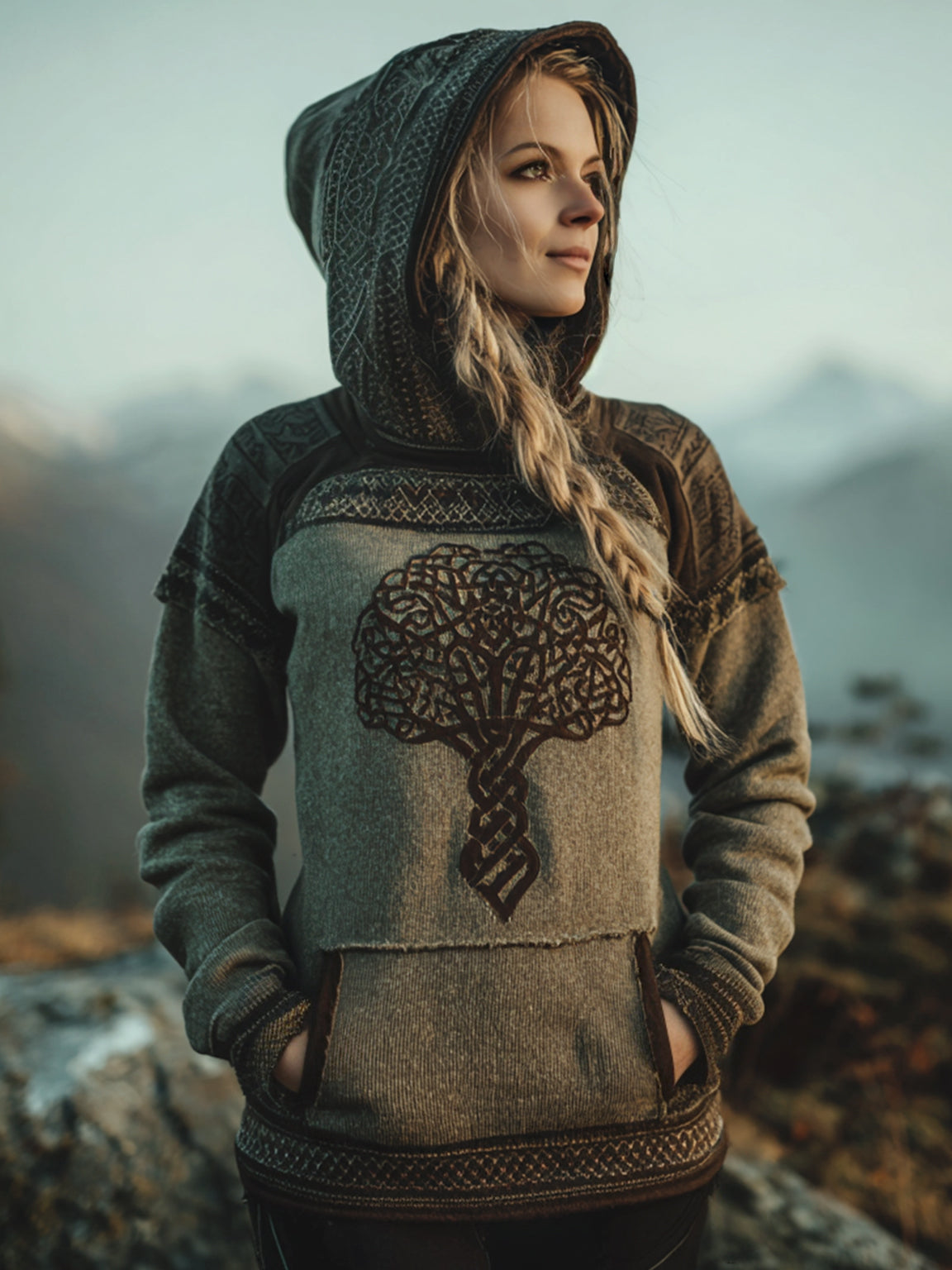 Women's Vintage Tree of Life Print Hoodie