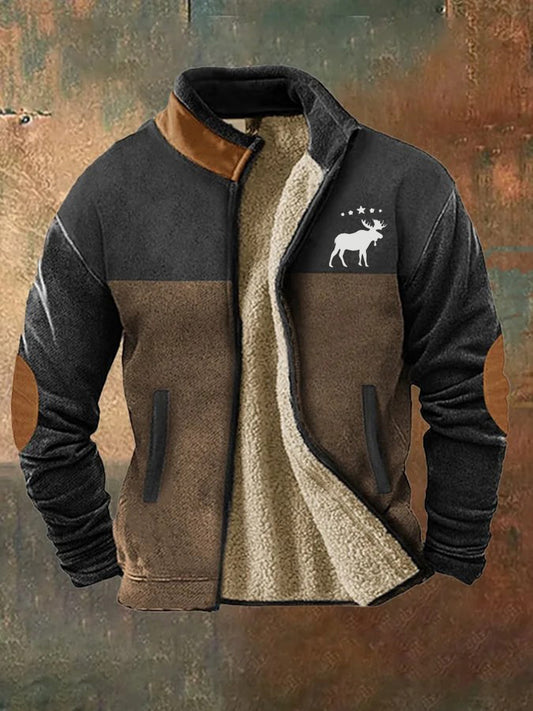 Men's Vintage Western Elk Printed Casual Sweatshirt